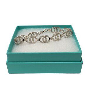 14k White gold Diamond Chanel style Ladies Bracelet